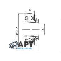 1680208 Кит Підшипник однорядний кульковий із закріплювальною втулкою