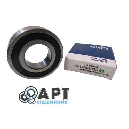 6206-2RS-C3 KINEX Підшипник однорядний кульковий