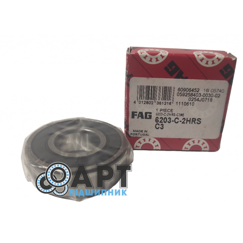 6203-С-2HRS-С3 FAG Підшипник однорядний кульковий