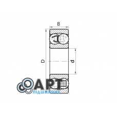 1206 KINEX(Без УП) Підшипник дворядний кульковий