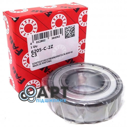 6205-C-2ZC3 FAG Підшипник однорядний кульковий